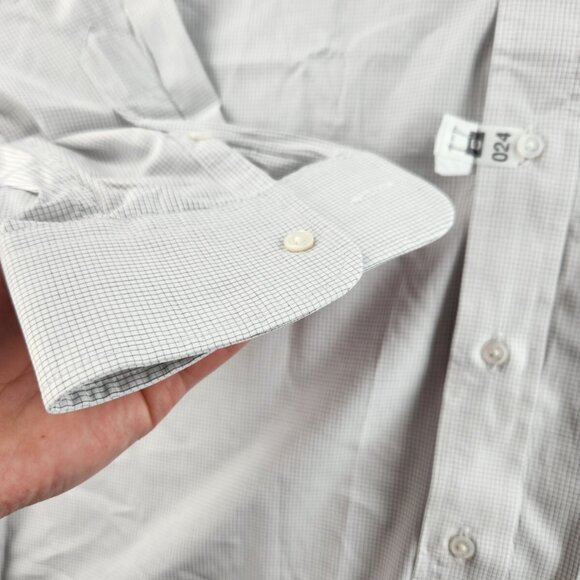 Gitman Bros 16.5 34 USA Made Button Up Shirt Blue White Check Cotton Louisville - Picture 4 of 16